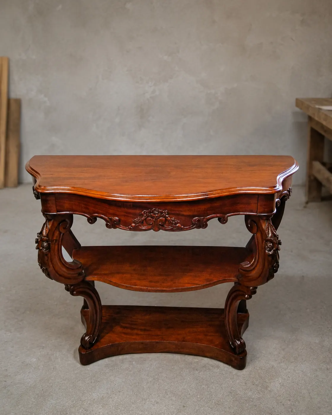Mahogany console table
