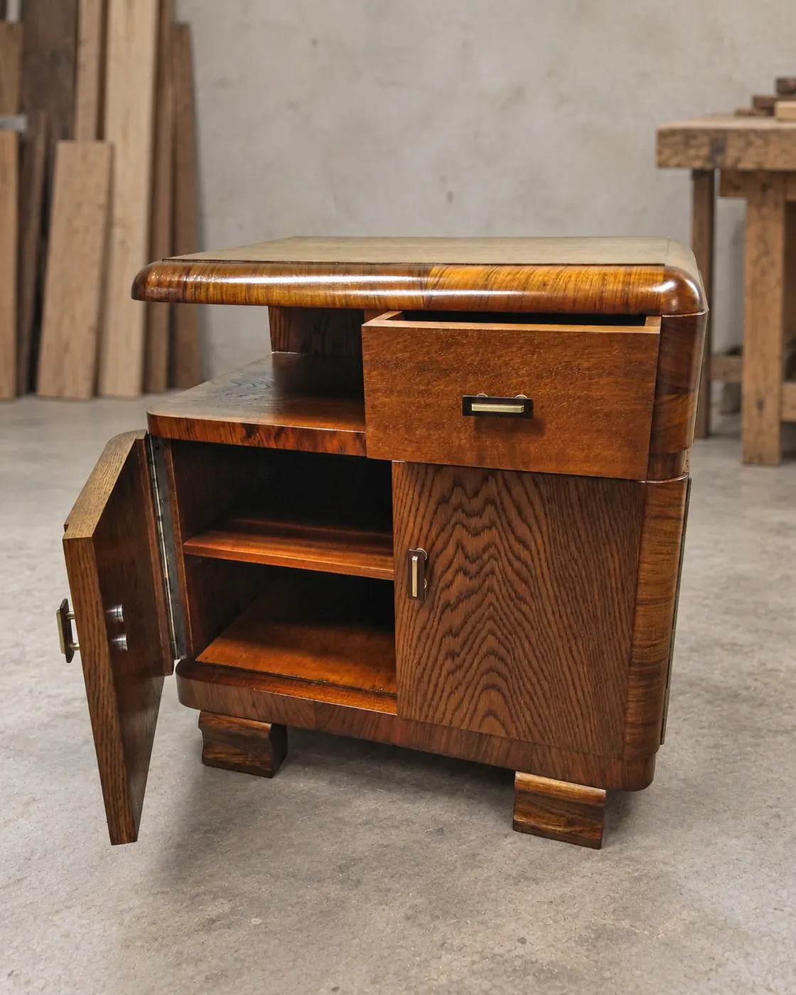 Art Deco bedside cabinet