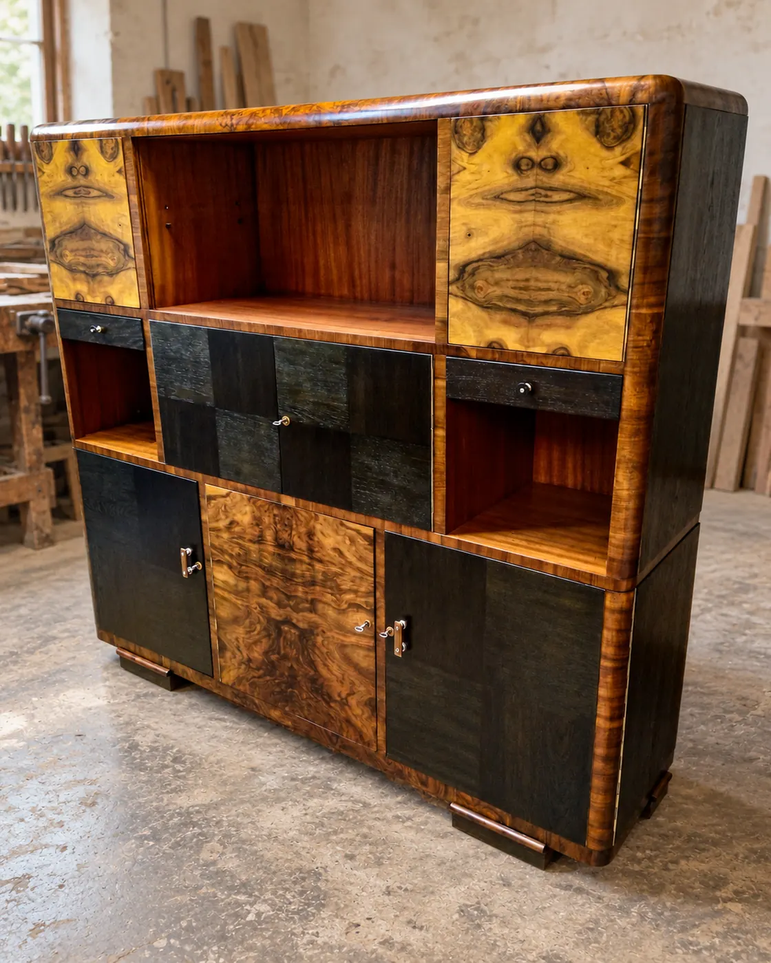 Art Deco bookcase cabinet